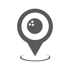 Poster - bowling pointer icon vector simple