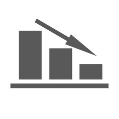 Poster - Down chart icon vector simple