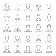 Wall Mural - avatar user icon set, outline style