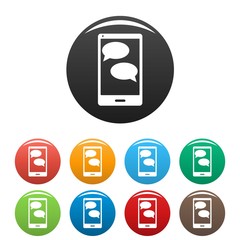 Poster - mobile chat icons set vector