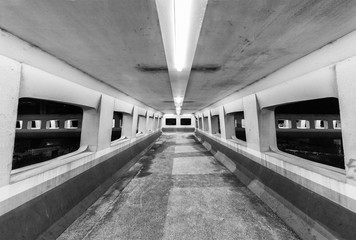 Poster - Empty foot bridge at night
