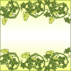 Wall Mural - pattern with grapes and vine