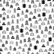 © NatalieArtShop - Hand drawn Merry Christmas and Happy New Year doodle seamless pattern