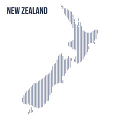 Wall Mural - Vector abstract hatched map of New Zealand with vertical lines isolated on a white background.