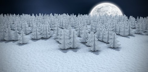 Poster - Composite image of high angle view of christmas trees at forest