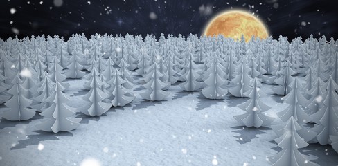 Poster - Composite image of high angle view of christmas trees at forest