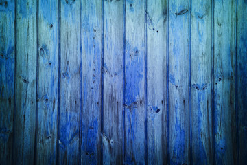 Canvas Print - Blue wooden background