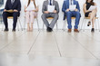 © Monkey Business - Five candidates waiting for job interviews, front view, crop