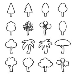 Poster - vector of tree icon set