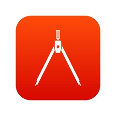 Poster - Drawing compass icon digital red