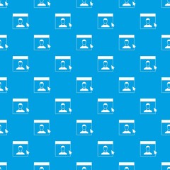 Poster - Cursor point man on monitor pattern seamless blue