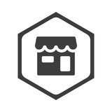 Fototapeta  - ikona sześciobok z zaokrąglonymi wewnątrz krawędziami
