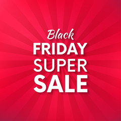 Poster - Black friday vector promo banner with bright background.