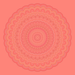 Poster - Bohemian mandala fractal background - round symmetry vector pattern graphic from concentric oval shapes