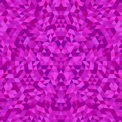 Poster - Circular geometric triangle kaleidoscope mandala background - symmetric vector pattern graphic design from color triangles