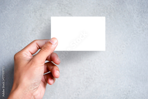 Hand Holding Blank Plain White Business Card Design Mock Up Clear Call Id Card Mock Up