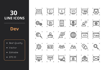 Poster - 30 Development Line Icons