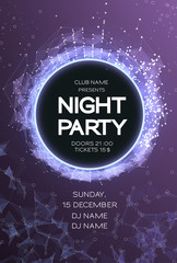 Poster - night party dance poster background. event celebration flyer. futuristic technology style. big data.