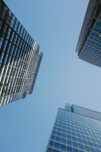 Low Angle View Of Modern Office Buildings
