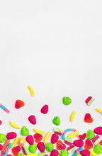Gummy Candy Background With Copy Space