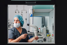 View Of A Biologist Through The Operating Room Window
