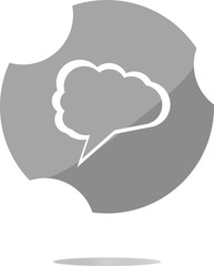 Poster - abstract cloud on web icon button isolated on white