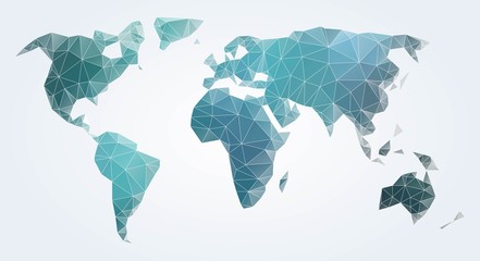 Sticker - Polygonal world map