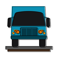 Sticker - delivery truck icon image vector illustration design 