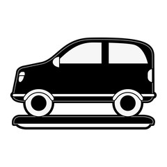 Sticker - car sideview icon image vector illustration design  black and white