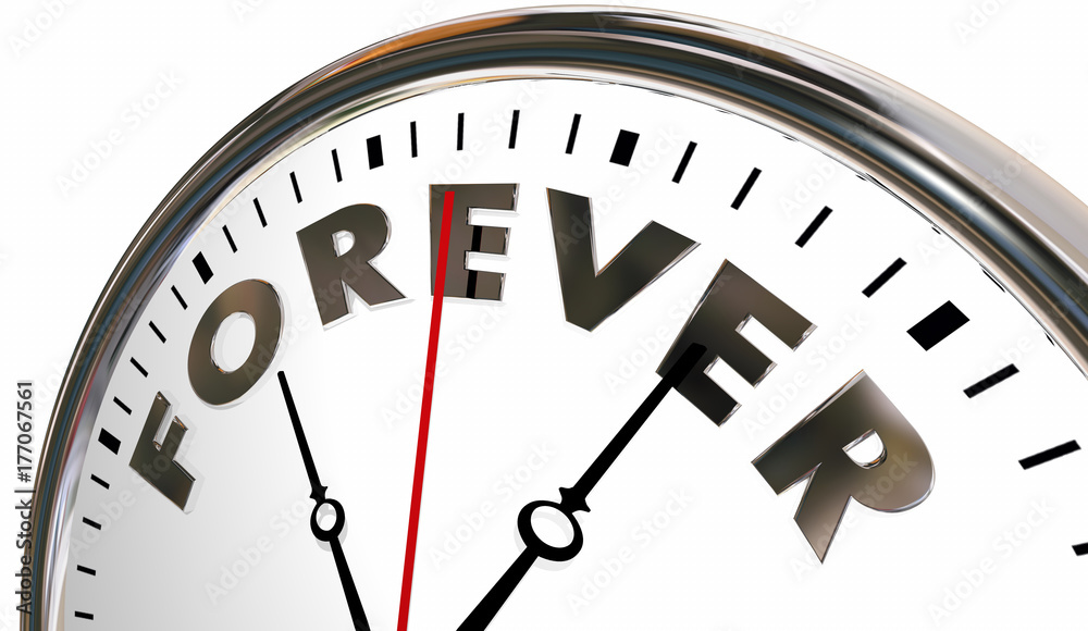 Enduring Clock Forever Clock Time Eternity Always Open Eternal 3d Illustration Stock ...