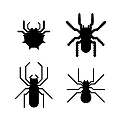 Wall Mural - Spider web silhouette arachnid fear graphic flat scary animal design nature insect danger horror halloween vector icon.