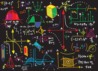 Wall Mural - Physical formulas and phenomenon. hand-drawn illustration. sciene