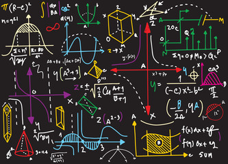 Wall Mural - Physical formulas and phenomenon. hand-drawn illustration. scien
