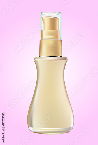 Fotografía cosmetic products bottle on pink background.
