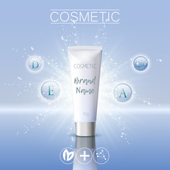 Wall Mural - Moisturizing face cream package cosmetics design, ads, templates for design serum collagen solution vitamin cream concept