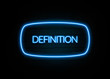 Definition  - colorful Neon Sign on brickwall