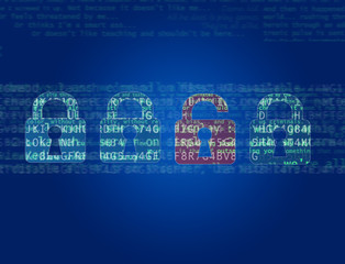 Poster - Cyber attack concept on a technology interface