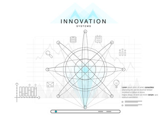Fototapete - Future technics Innovation systems layouts in polygonal contour line composition