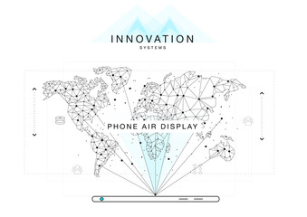 Poster - Future technics Innovation systems layouts in polygonal contour line composition