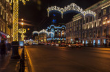 Fototapeta Miasto -  Christmas decoration of the Nevsky prospect