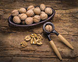 Fototapeta  - walnut and nutcracker