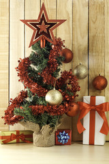 Wall Mural - Christmas gifts and Christmas tree