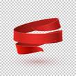 Red ribbon, on transparent background.