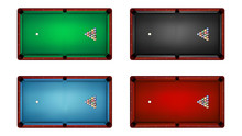 Top view of billiard table and billiard balls, vector illustration