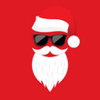 © angelmaxmixam - Happy New Year and Merry Christmas. Santa claus in dark hipster glasses and hat. Vector illustration.