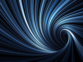 Canvas Print - Abstract digital background, dark blue spiral 3d