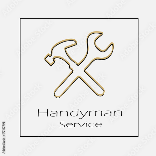 Handyman Logo Vector Icon Eps 10 Hammer And Wrench Simple Isolated Outline Illustration Buy This Stock Vector And Explore Similar Vectors At Adobe Stock Adobe Stock