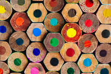 Colorful Pencils End Macro Background
