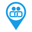 © teracreonte - Icono plano localizacion union azul