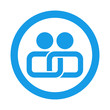 © teracreonte - Icono plano union en circulo color azul